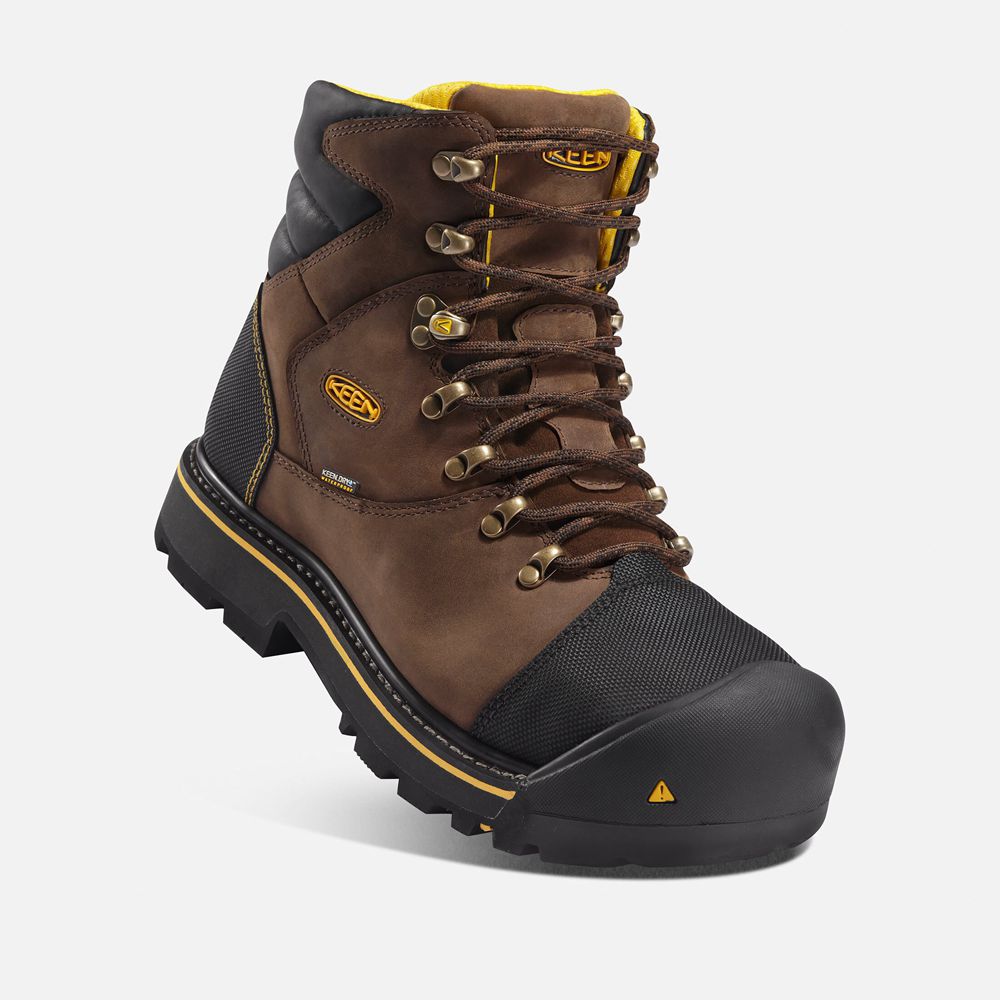 Botas de Trabajo Keen Mexico Marrom/Negros - Hombre Milwaukee Waterproof (Steel Toe) - JE8650974